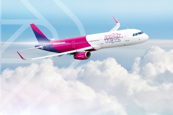 Wizz Air plane in the sky